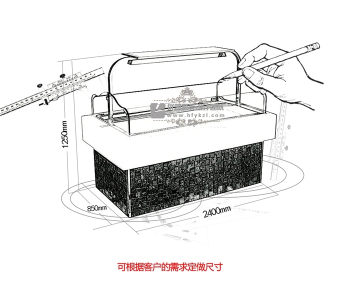 億彩-豪华船形三明治冷藏展示柜