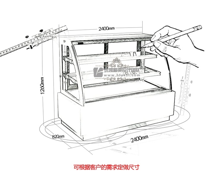 億彩-VIP-HA弧形蛋糕展示柜