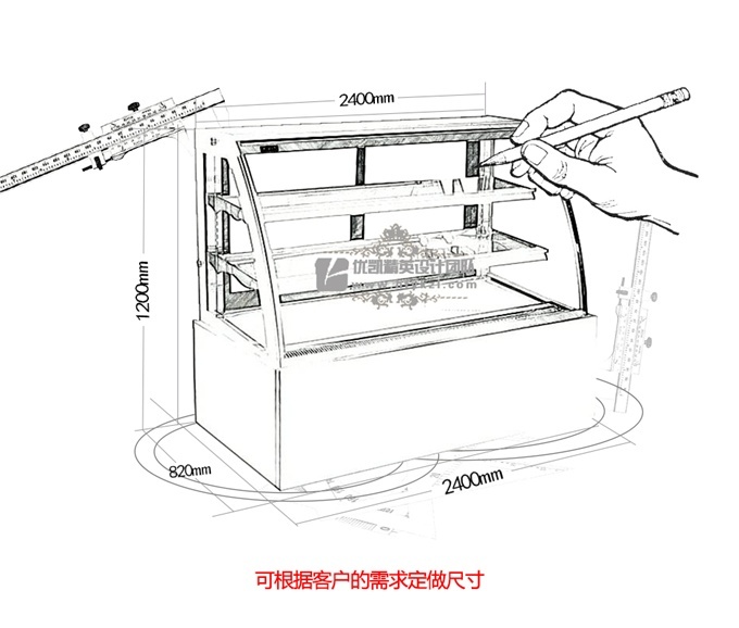 億彩-VIP-HA2弧形蛋糕展示柜