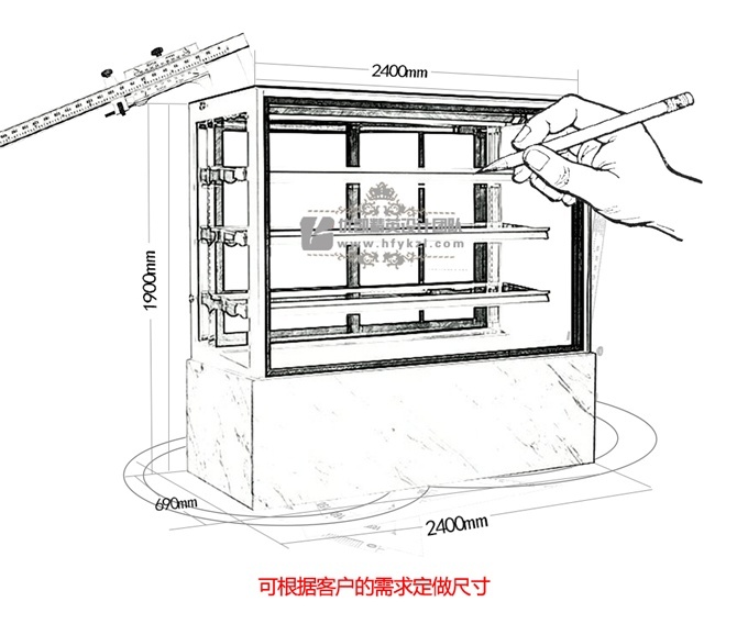 億彩-VIP-LGA3加高立式蛋糕冷藏柜